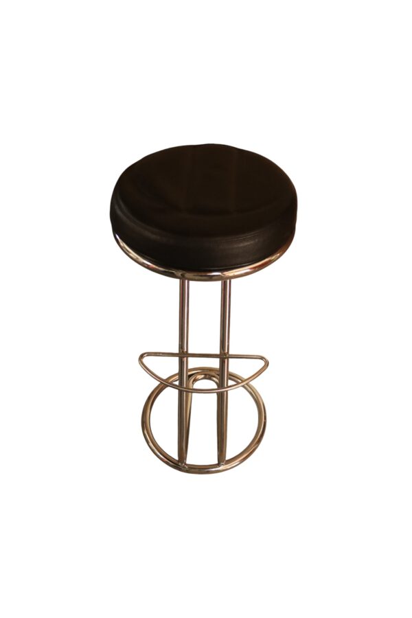 Barhocker Chromgestell, schwarze Sitzfläche
